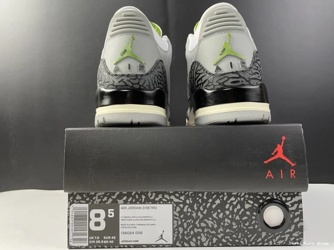Cheap Chlorophyll Retro Jordan 3 Air 136064-006 0817
